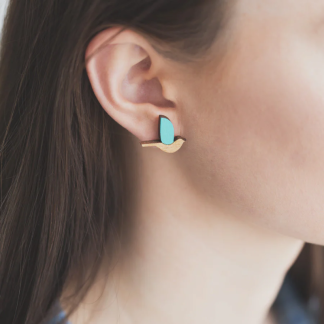 Earrings - Kereru - Teal