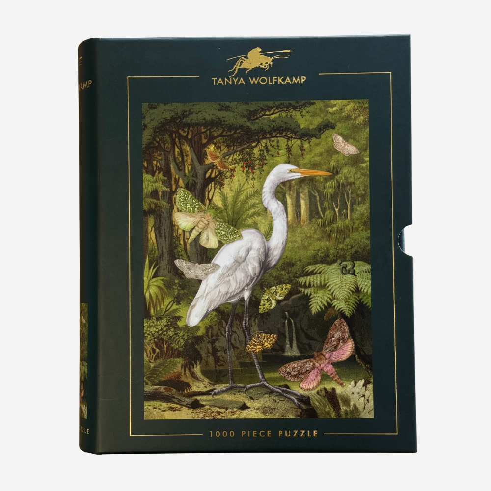Jig-saw Puzzle - Kōtuku Heron 1000 pce - Tanya Wolfkamp
