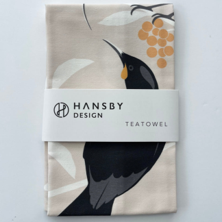 Tea Towel - Hansby - Huia leaves
