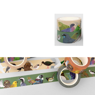 Washi Tape - Native Birds - Green/White