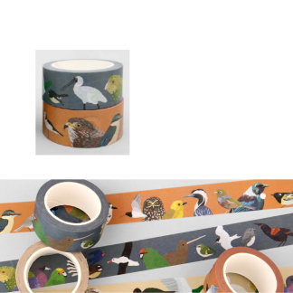 Washi Tape - Native Birds - Blue/Orange